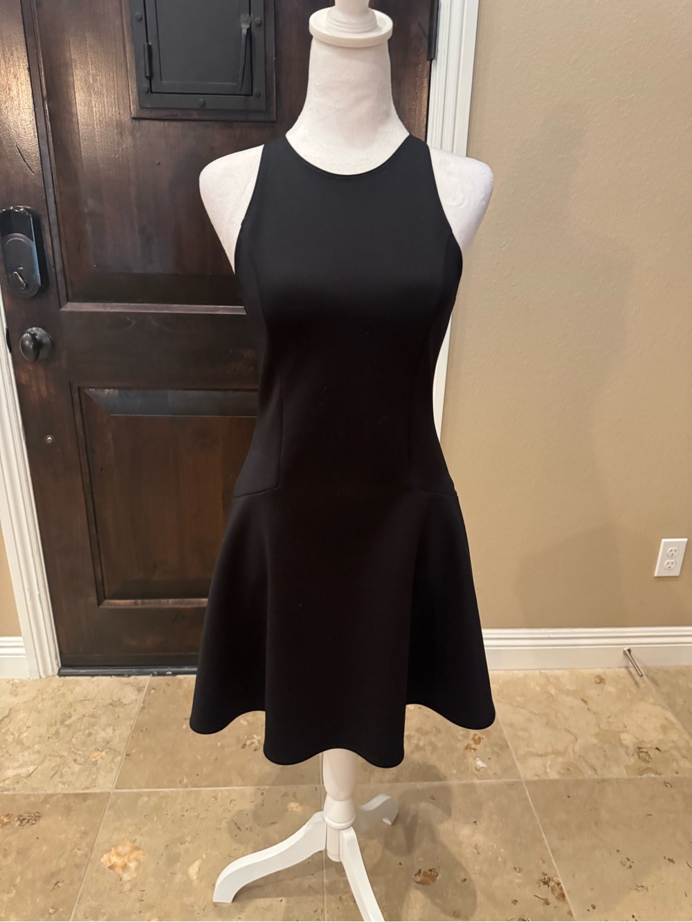Abercrombie & Fitch Black Sleeveless Fit-and-Flare Dress
